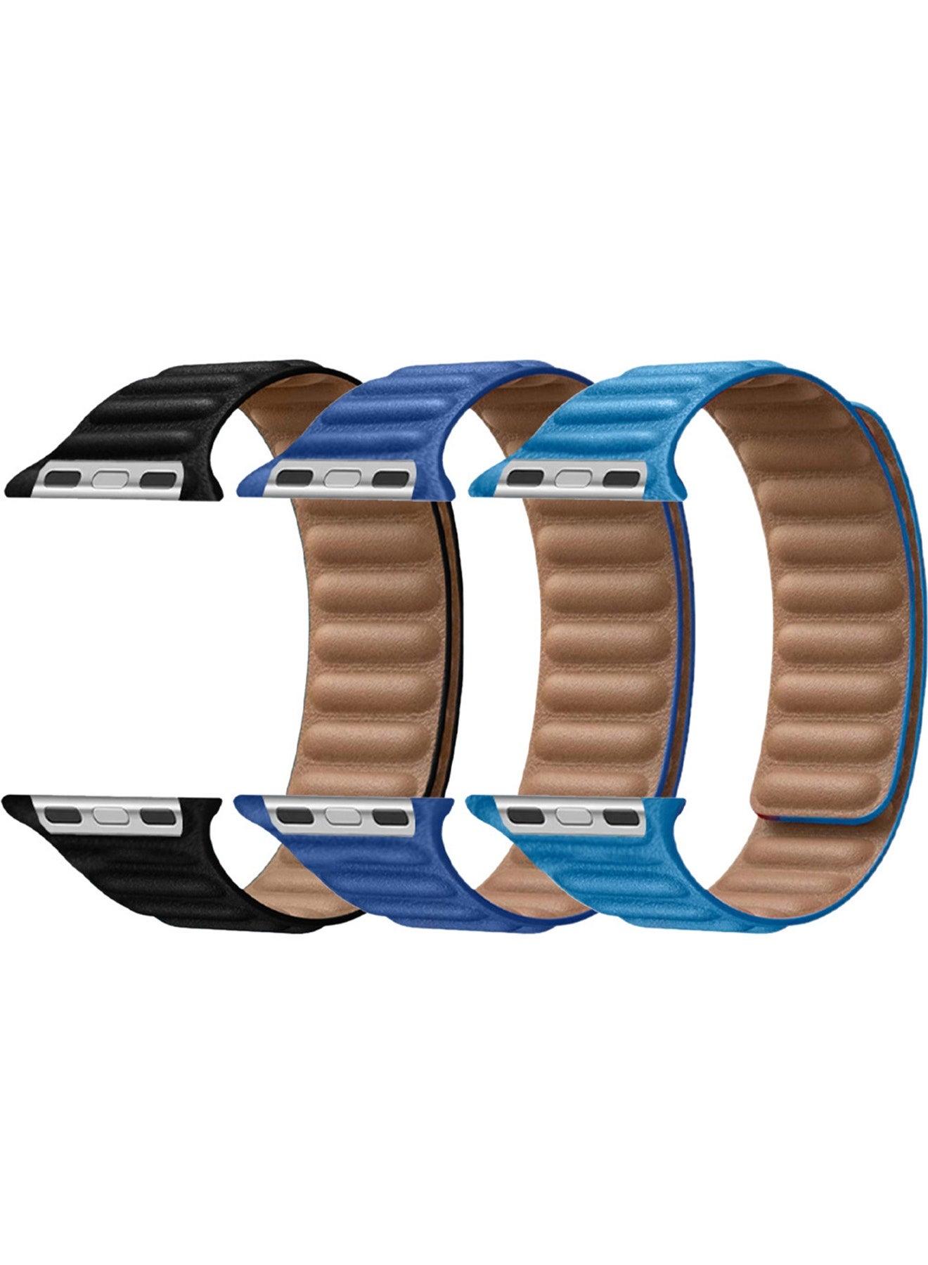 Compare Replacement Band for Apple Watch Band 49mm 46mm 45mm 44mm Leather Link Strap Magnetic Loop Adjustable Bracelet at KSA Price