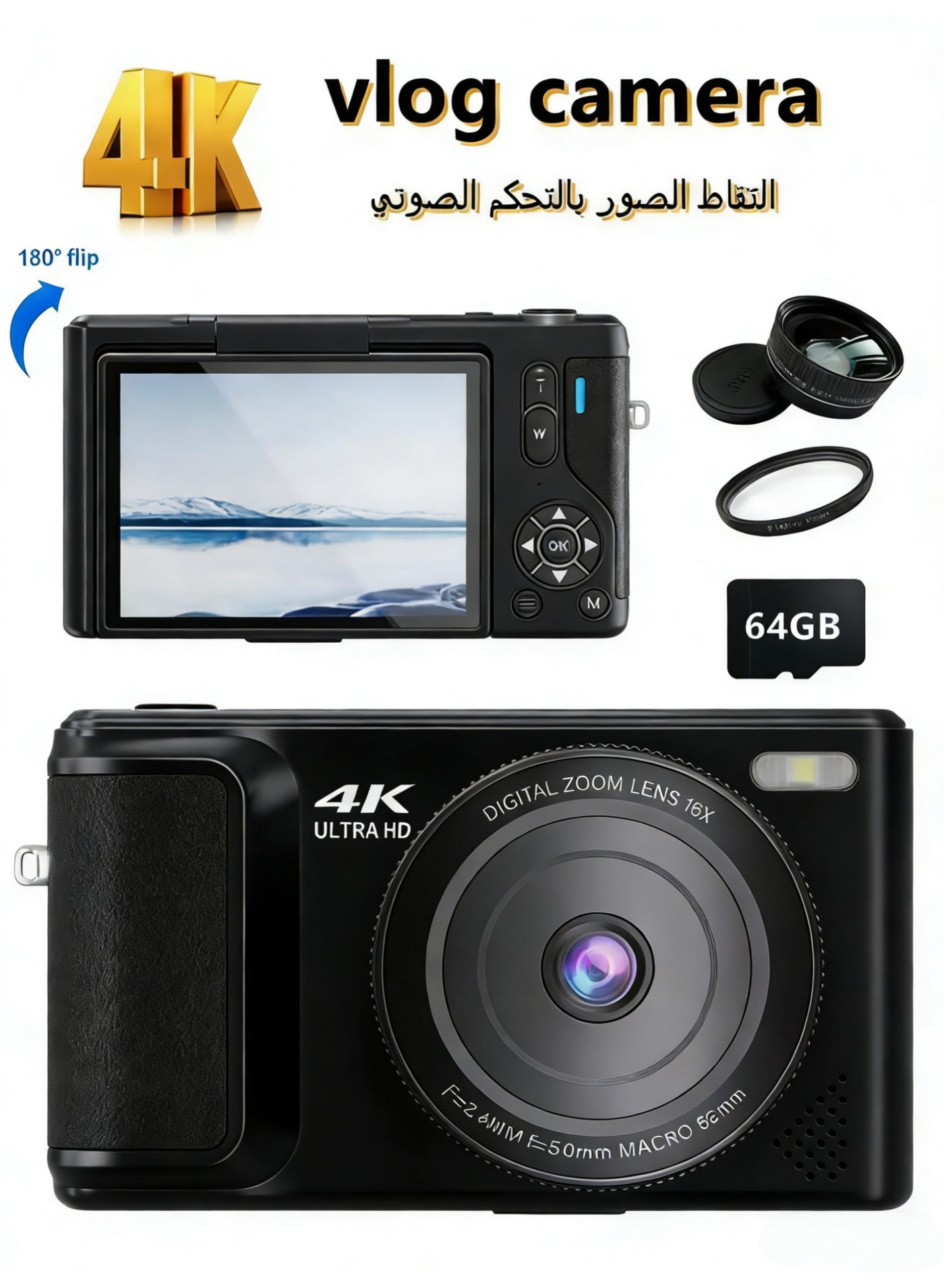 Digital Camera, 4K Vlogging Camera, Kids Camera…
