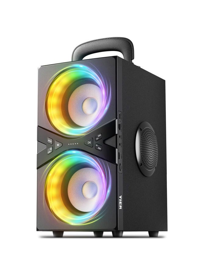 Compare Bluetooth Speakers, 100dB Loud Subwoofer 80wPeak Stereo Sound,Wireless TWS Portable Speaker with Lights, Bassup Technology, Long Playtime for Outdoor Party at KSA Price