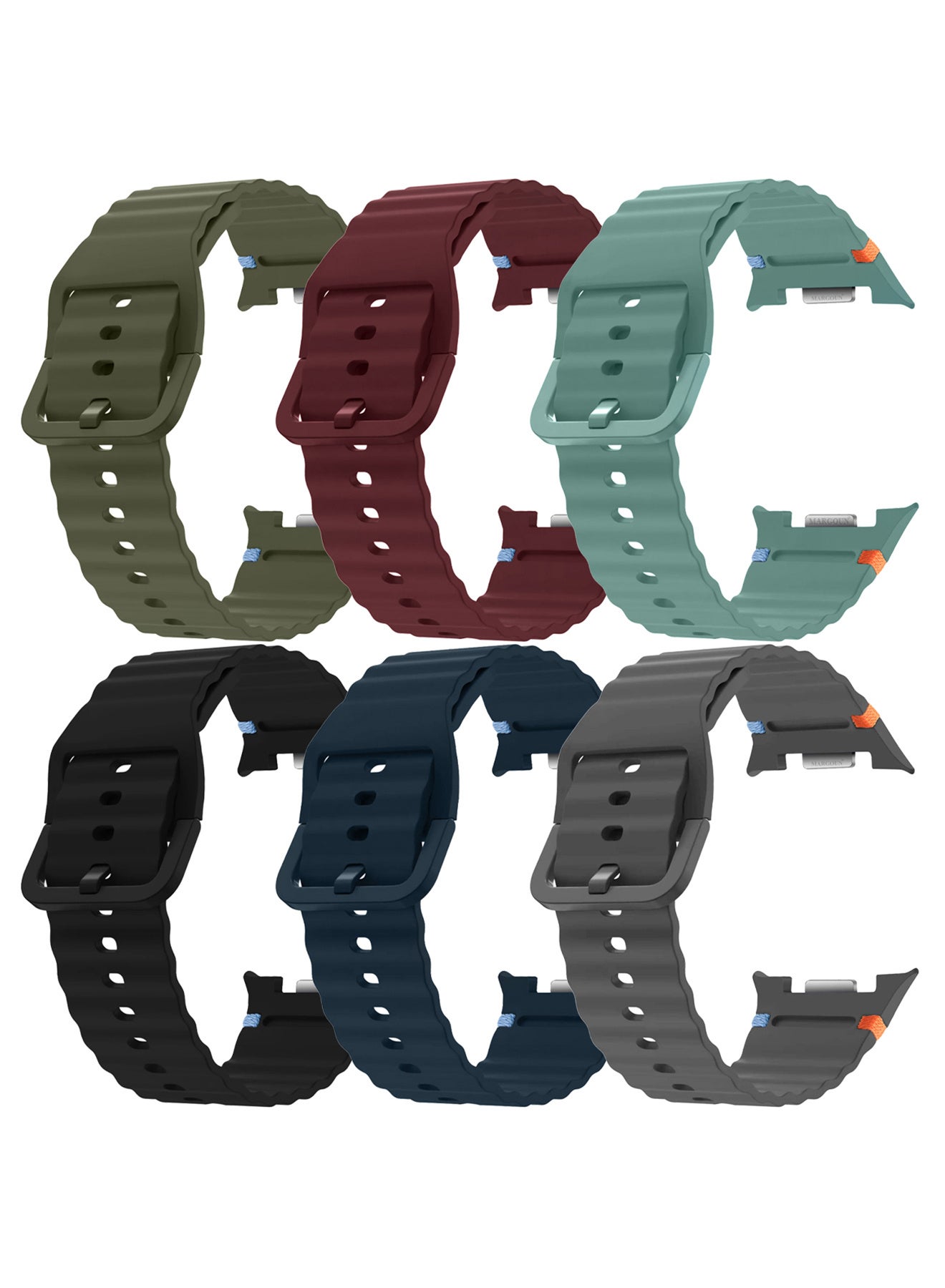 Compare 6 Packs Silicone Ocean Band for Samsung Galaxy Watch 8 Classic 46mm and Watch 8 40mm 44mm  Sport Band Strap Multicolour27 at KSA Price