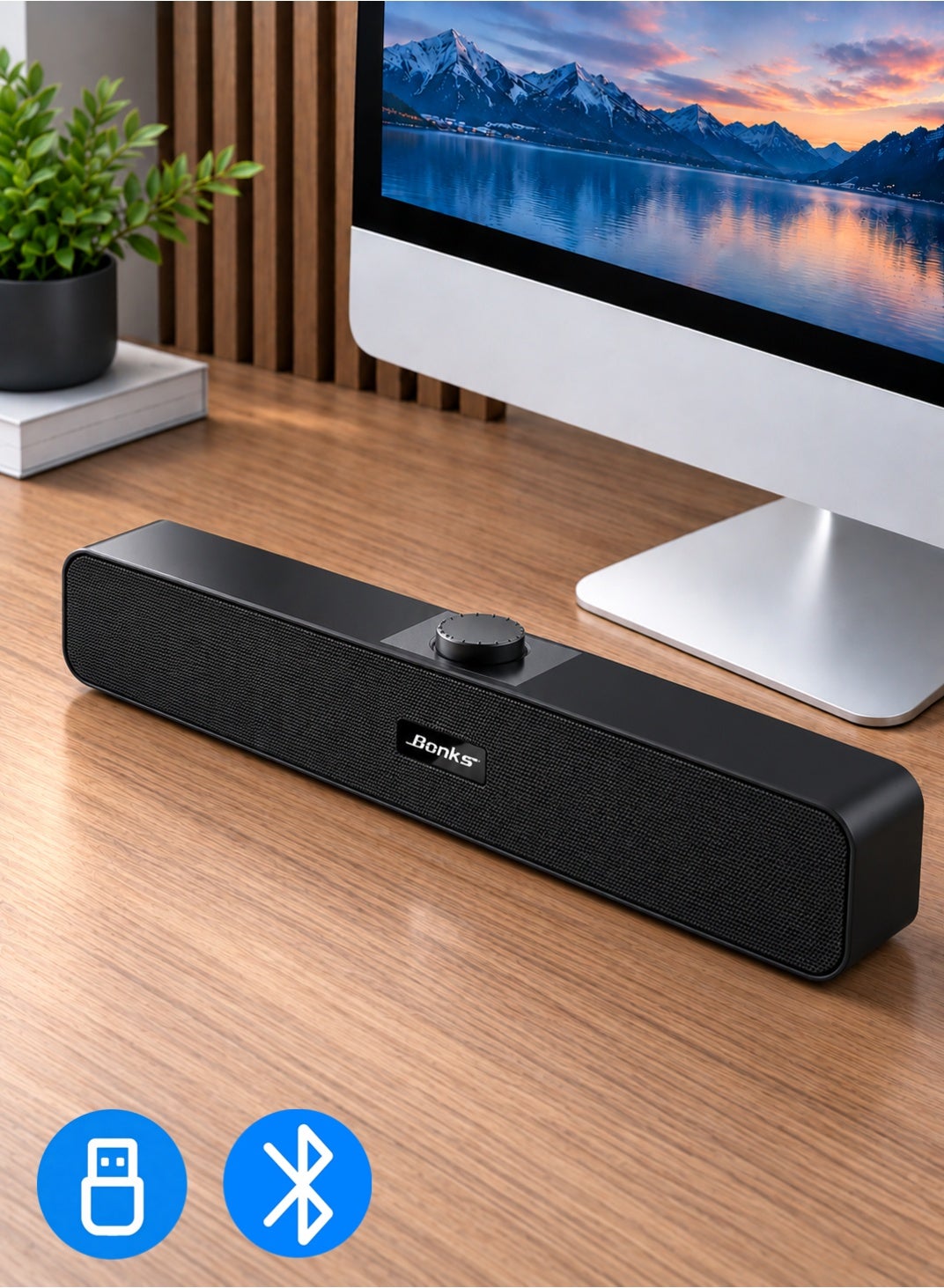 （Bluetooth）Computer Speakers with 3.5 mm Aux, Small…