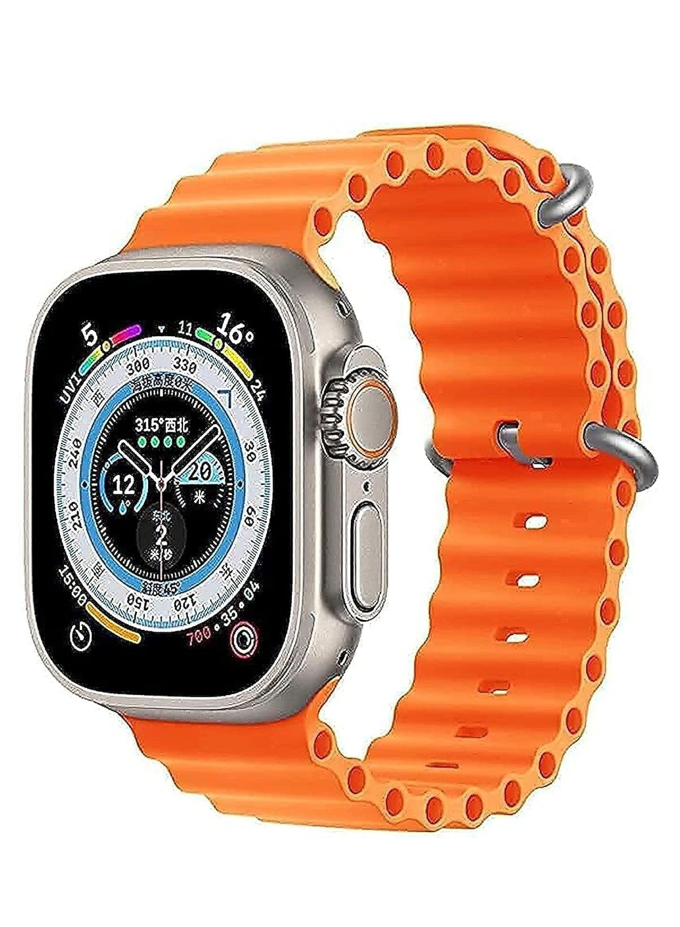 Compare New Ultra 8 Smartwatch Series 8 I S8 49mm 1.99 Inch Screen 4 Small Game Dual Straps Ultra 8 Smart Watch with Ocean + Silicone Strap at KSA Price