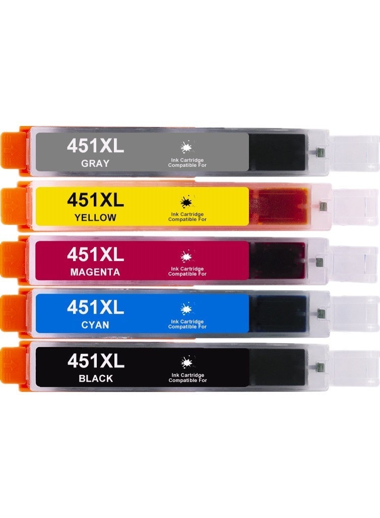Compare Nexnova CLI451XL for CANON Ink cartridge 5Packs Black Cyan Magenta Yellow Gray for PIXMA MG5440 MG5540 MG5640 MG6340 MG6440 MG6640 MG7140 MG7540 Ip7240 MX924 IX6840 IP8740 at KSA Price