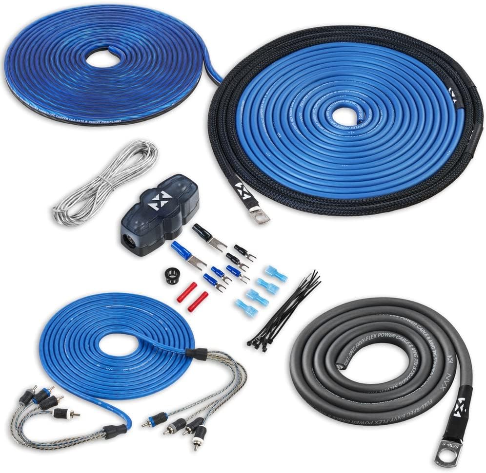 Compare NVX True 8 Gauge AWG 100% OFC Complete Amplifier Wiring Kit with 4Channel RCA Cable  XKIT84 at KSA Price