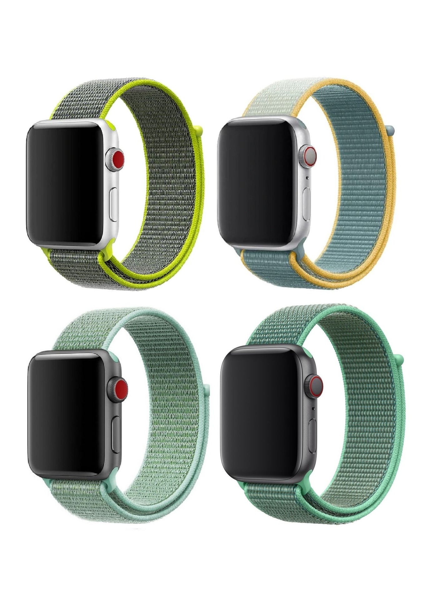 Compare 4Pack Apple Watch 38mm 40mm 41mm Nylon Sport Loop Band Compatible with iWatch Series 7SE654321 Green at KSA Price