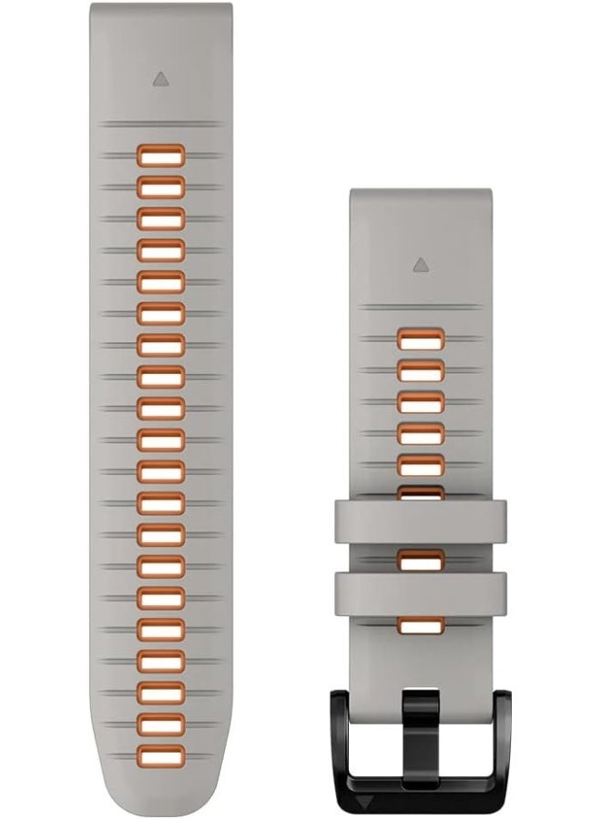 Compare Quickfit 22 Watch Band Fog GrayEmber Orange Silicone Band Fog GrayEmber Orange at KSA Price