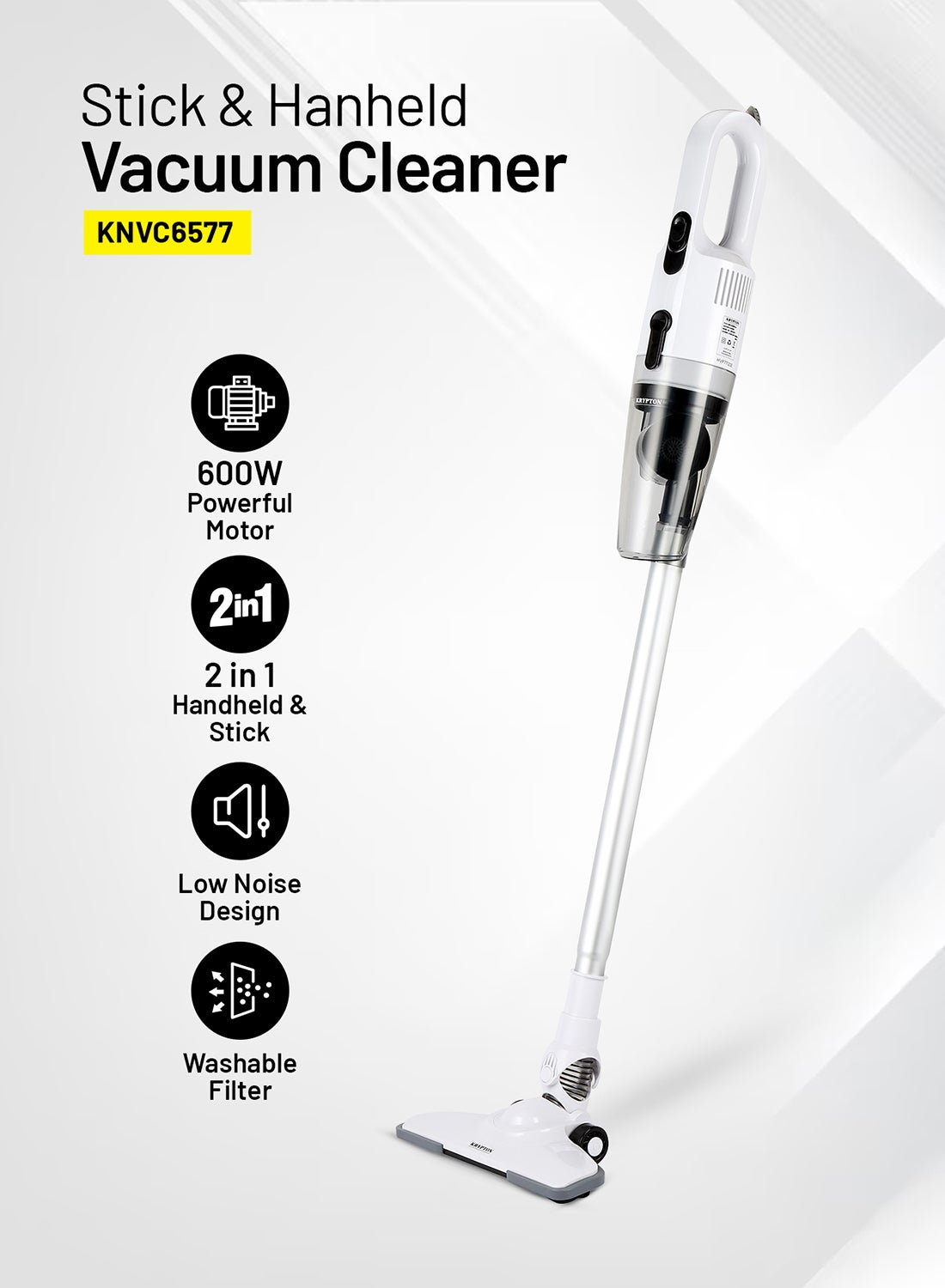 Handheld and Stick Vacuum Cleaner 2-in-1 Design,…