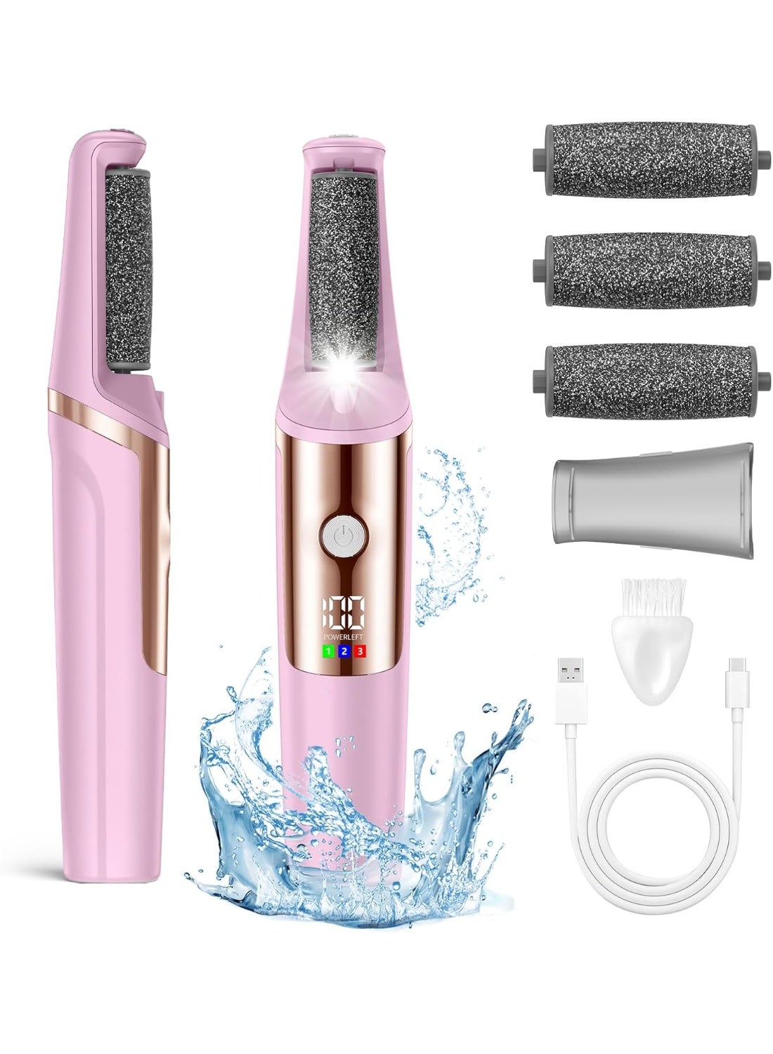 Compare Callus Remover for Feet Rechargeable, Smooth Pedicure Wand Electric Foot File, Professional Pedicure Tools Kits Foot Scrubber for Smoother Feet Ideal Gift, Pedicure Kit Feet Care for Dead Dry Skin at KSA Price