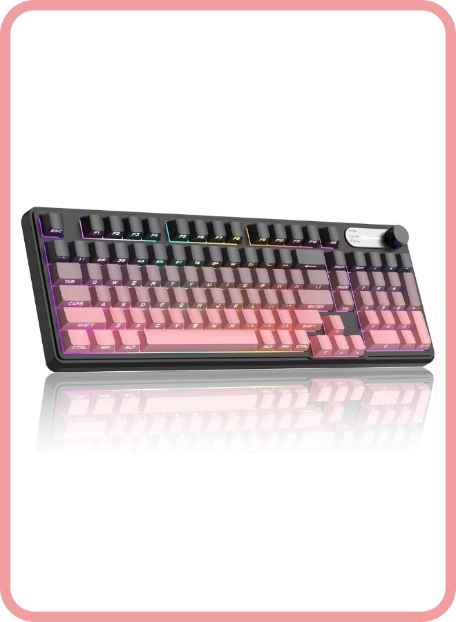 Compare Wireless Gaming Keyboard, RGB TriMode WiredBT2.4G Creamy Keyboard with Number Pad, 4000mAh Battery, Knob Control, Side Printed Keycaps, 19Key AntiGhosting for WinMac at KSA Price