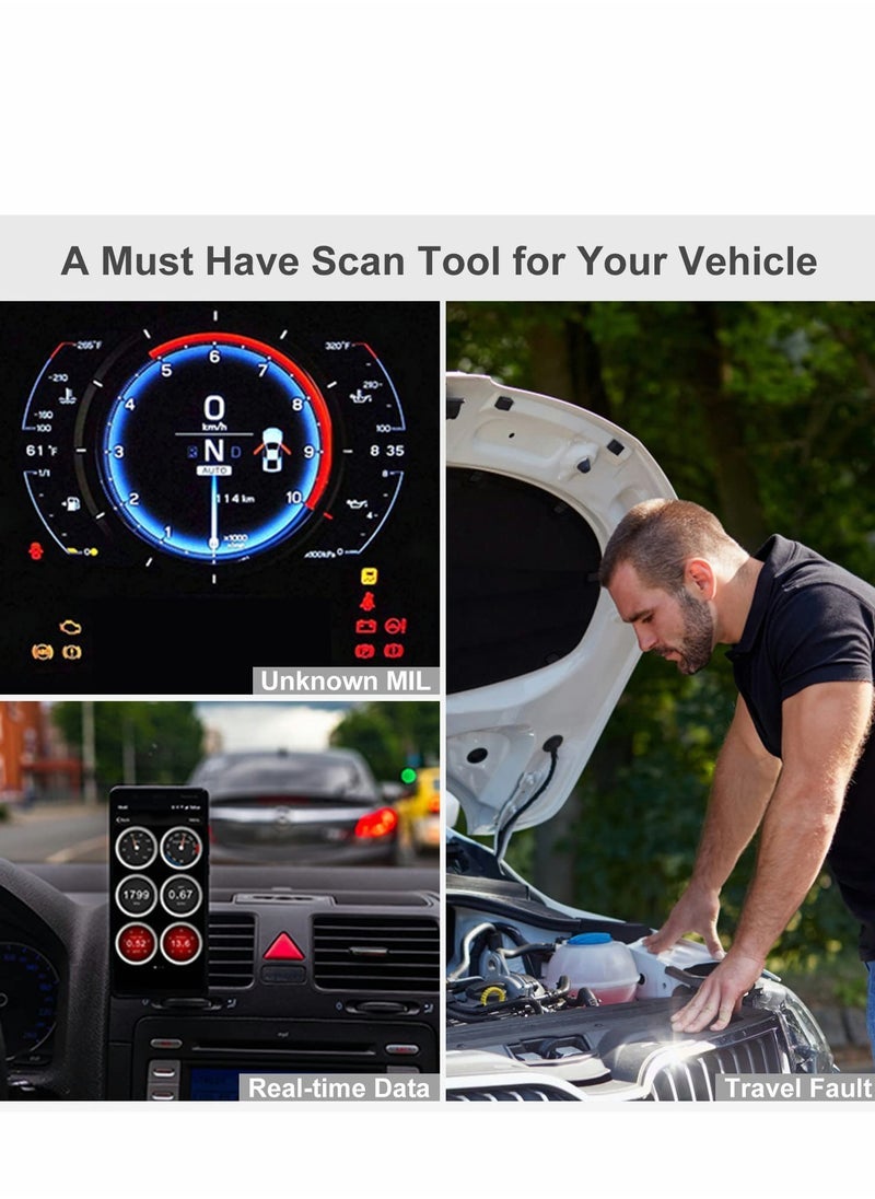 Compare Car OBD2 Scanner Bluetooth Diagnostic Tool Code Reader Check Engine Light for Andriod iOS Windows at KSA Price