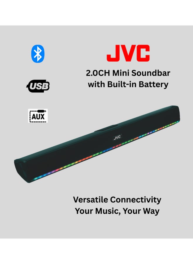 Compare 2.0 CH Soundbar with Builtin Battery, LED Display, 400W PMPO Output, Bluetooth, USB, AUX  THN324B Black at KSA Price