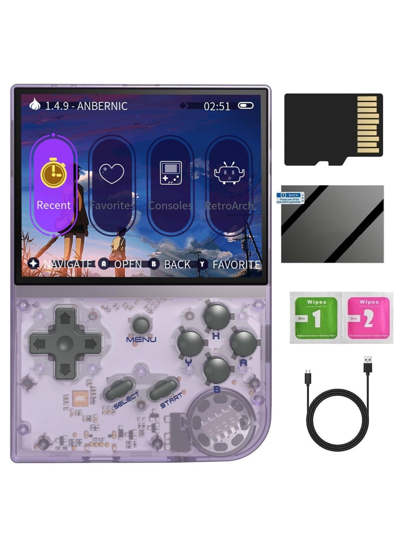 Compare RG35XX 2024 New Version Retro Handheld Game Console, Upgraded Chip, Linux System 3.5Inch IPS Screen Builtin 128G TF Card and 13000+ Classic Games, Support HDMI TV Output Purple 128G at KSA Price