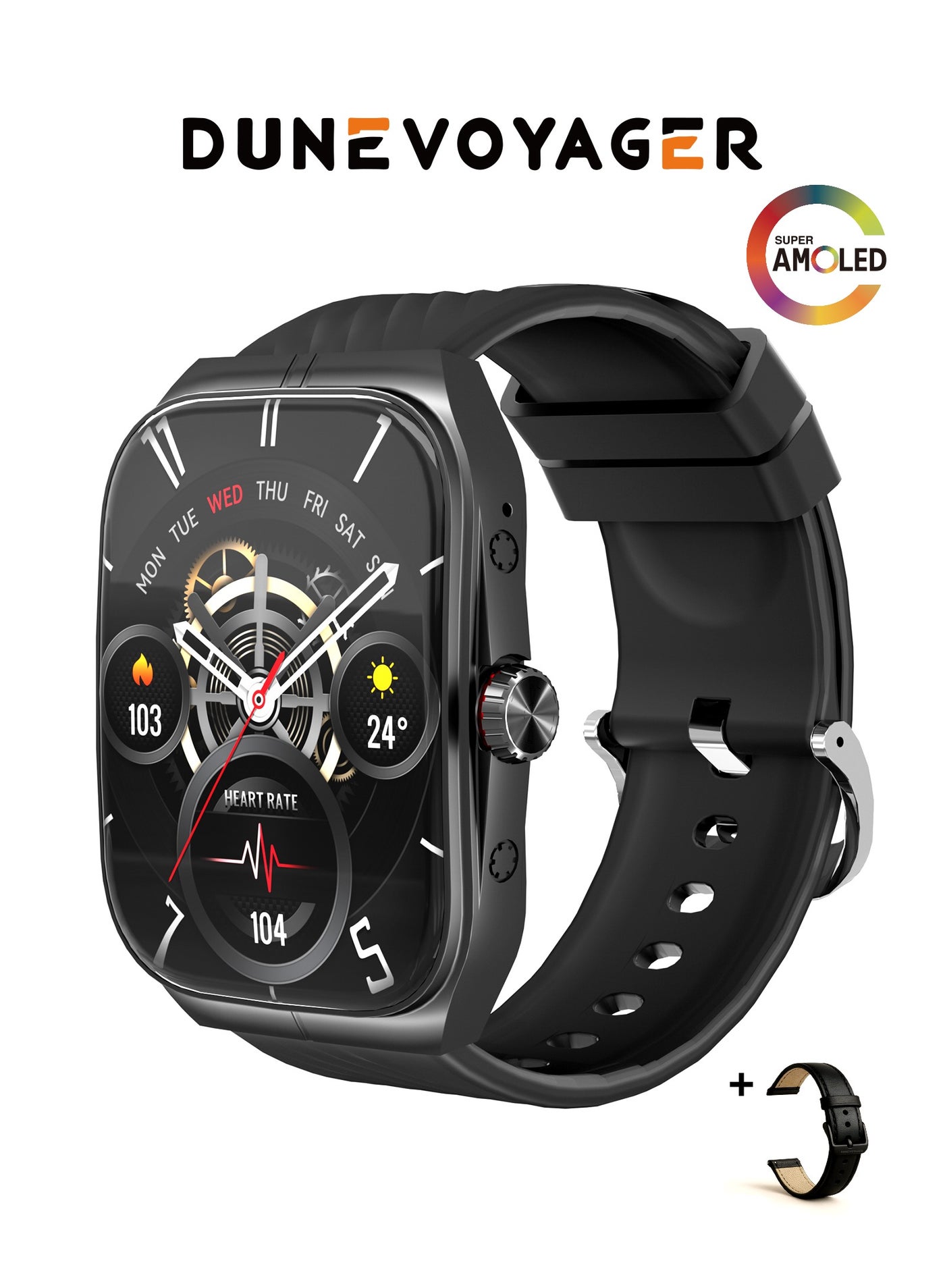 Compare Smartwatch With HD AMOLED Display 300mAh Smart Watch for Men Women，Passive NFC Watch，MultiSport Modes Watch，IP68 Waterproof Watch，HD Bluetooth Calling Watch，RealTime Heart Rate u0026 SPO2 Monitoring，Zinc Alloy Vacuum Plating，Ultra Smart Watch  Black at KSA Price