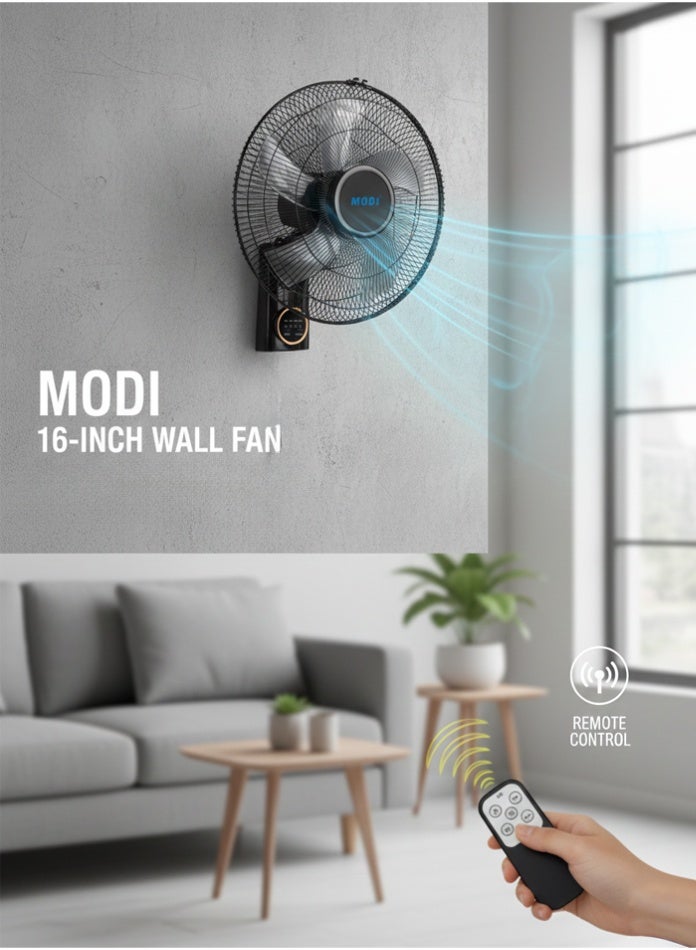 16-Inch Wall Fan with Remote Control 3-Speed Settings…