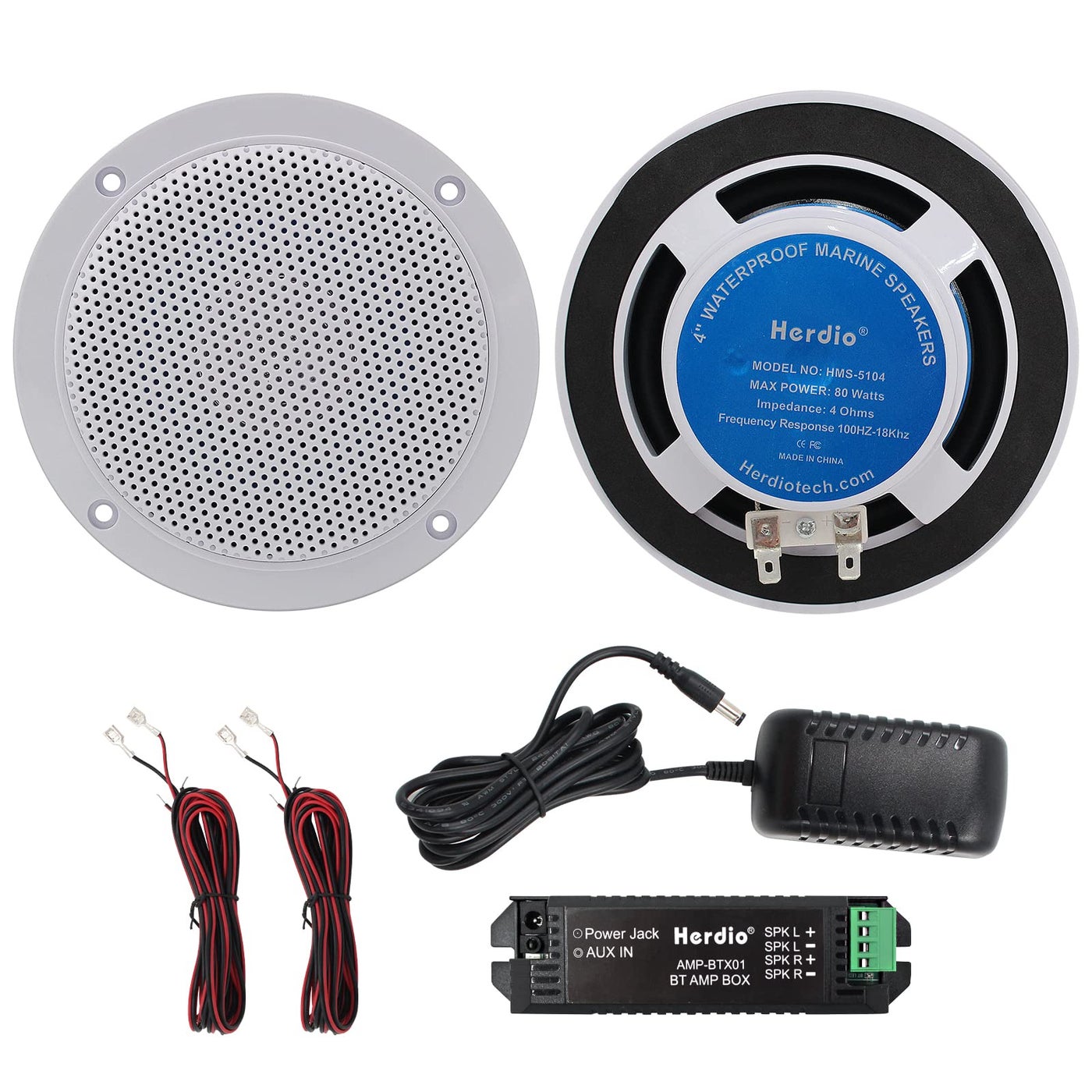 Herdio 160W 4 Inch Ceiling Speaker Kit Amplifier…