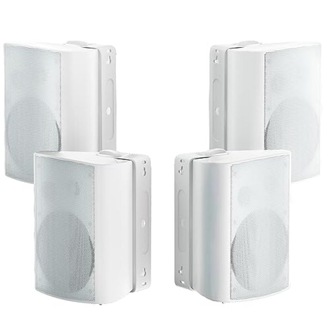 Compare 800W 6.5 Inch Outdoor Speakers Bluetooth Waterproof Wired With Superior Amplifier, Wall Mounted Sound System, Enhanced Bass & Durable, Mountable Swivel Brackets, For Patio Home 2 Pairs, White at KSA Price