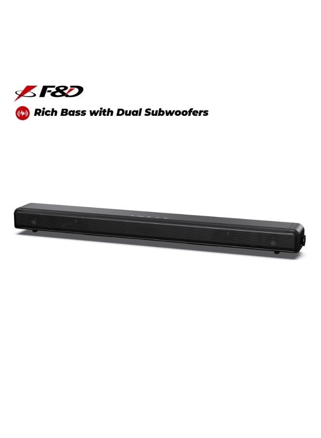 Compare HT320 2.1Ch Home Theater Soundbar with Builtin Subwoofer 80W 3D Surround HiFi Audio from 6 Speakers, Bluetooth 5.0, MultiInput HDMIOpticalAUXUSB, Remote Control for TV at KSA Price