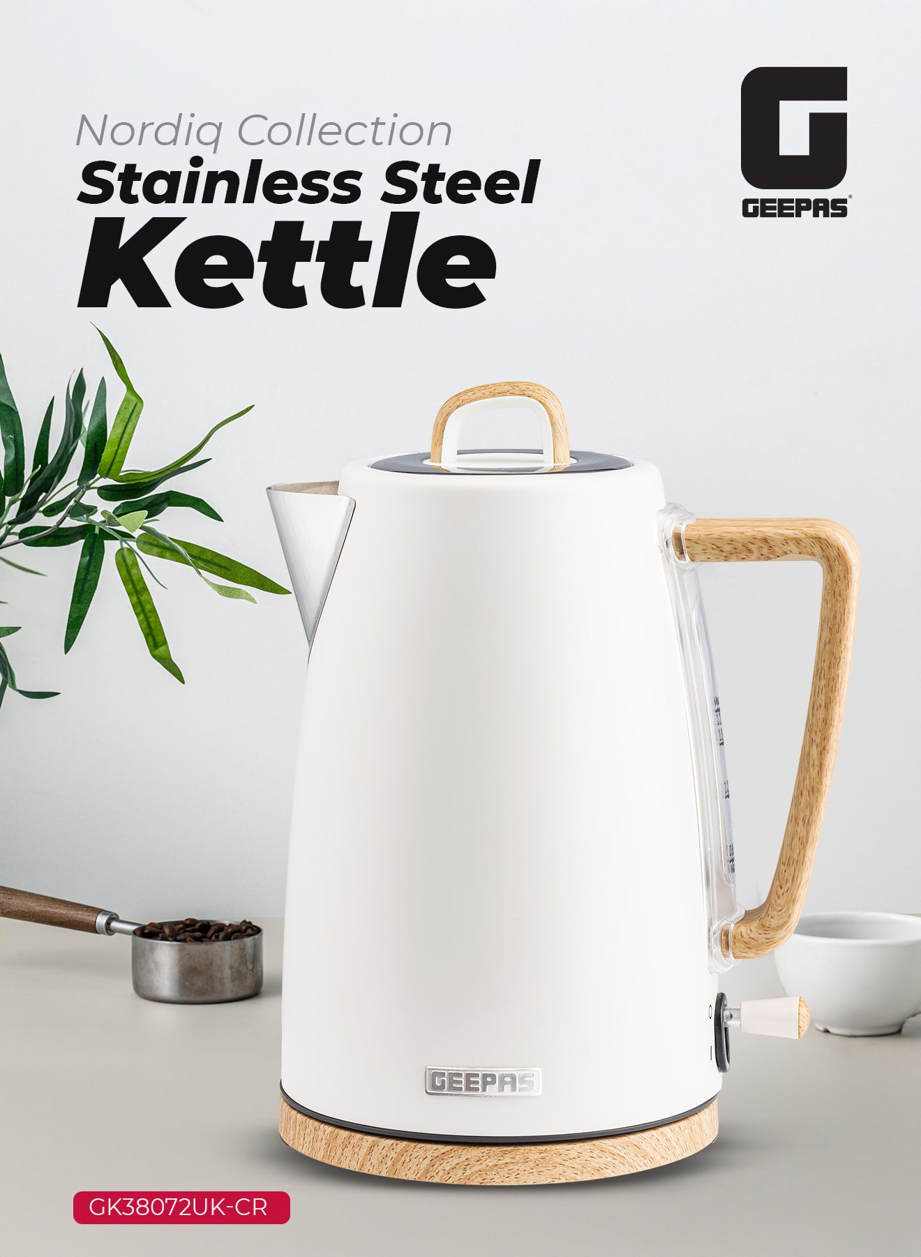Compare 1.7 L Stainless Steel Electric Kettle | 3000W Rapid Boil, Water Level Indicator | Strix Technology, Detachable Filter, Auto ShutOff | GK38072UKCR Cream 1.7 L 3000 W GK38072UKCR beige at KSA Price