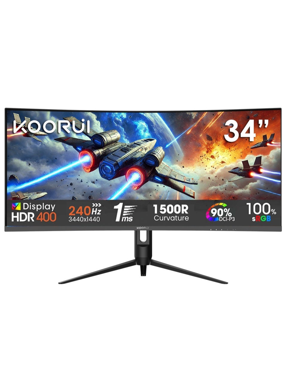 Compare 34Inch Curved Ultrawide Gaming Monitor | WQHD 3440×1440 VA Panel, 240Hz, 1ms MPRT, HDR400, 1500R Curvature, Adaptive Sync, 2× HDMI 2.0 & DP 1.4, VESA Mountable G3441XC at KSA Price