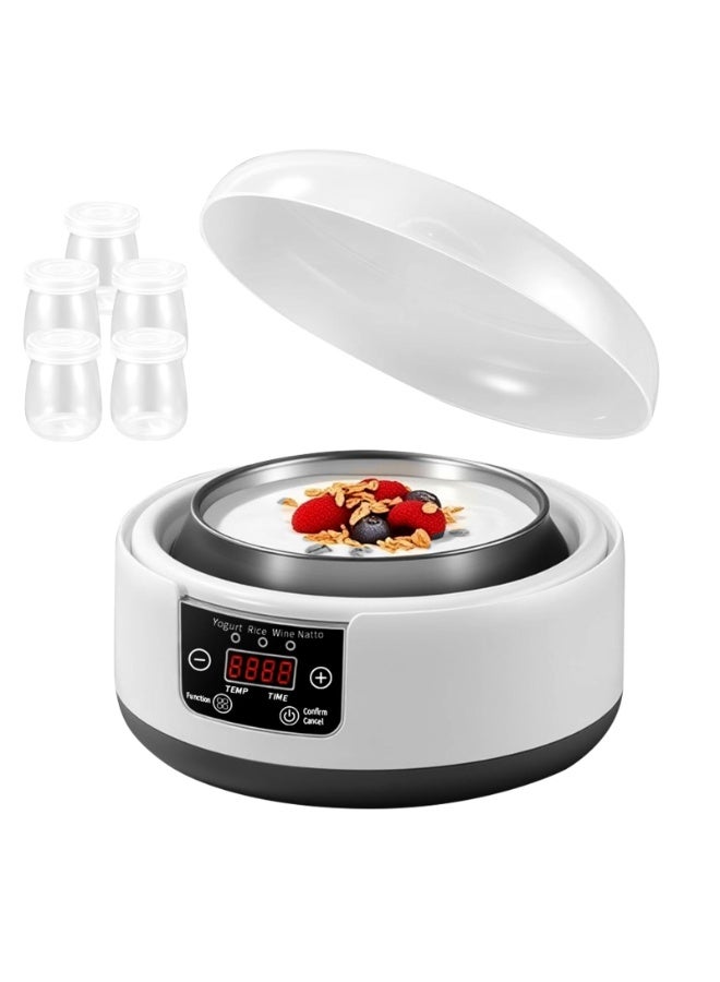 Compare Yogurt machine, 36 hour yogurt machine, 1.2L fully automatic digital yogurt machine, constant temperature LCD display screen, multifunctional temperature controlled probiotic yogurt machine white at KSA Price