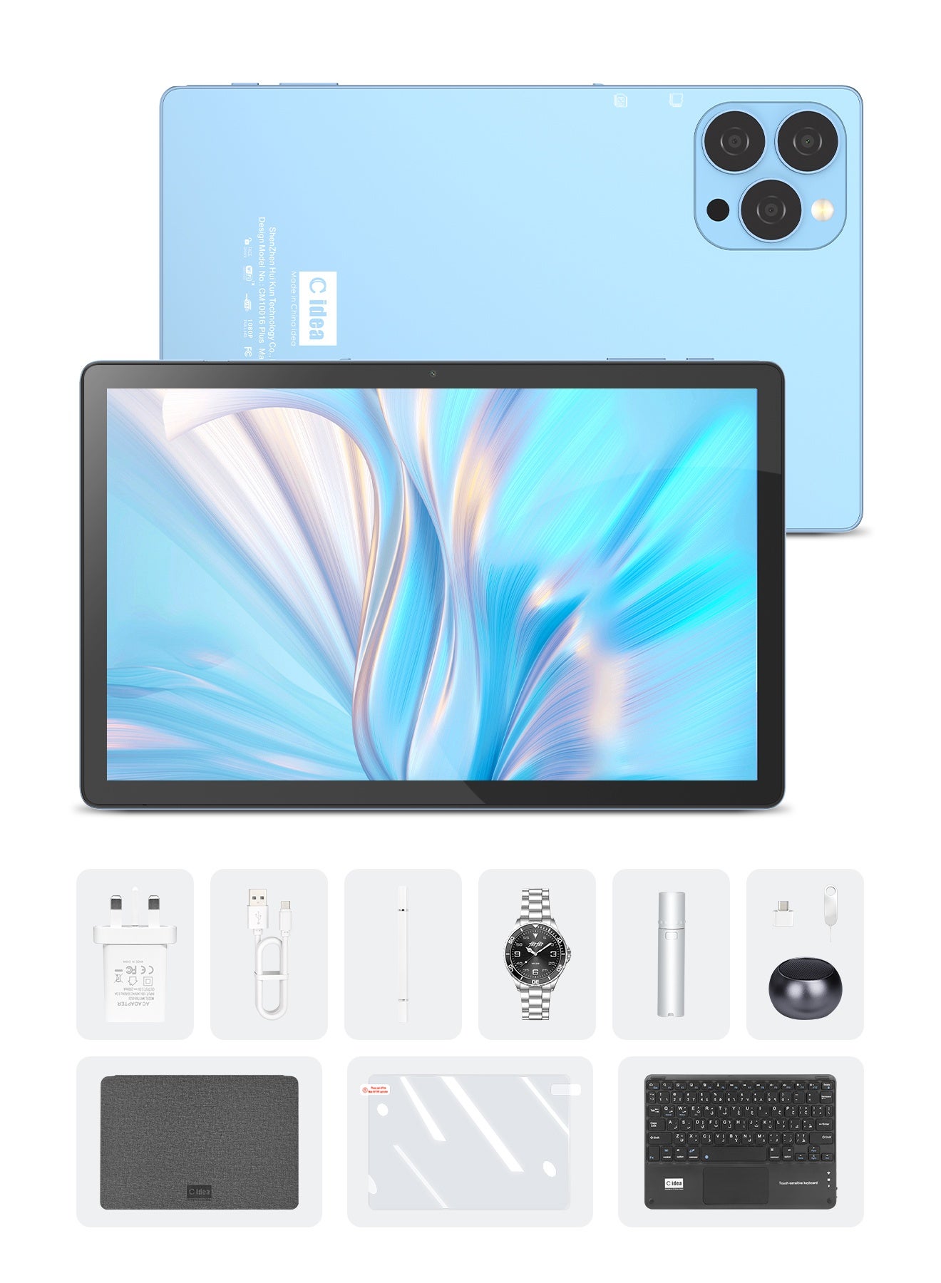 Compare Android 15 Tablet with SIM Card Slot, 10.36 Inches Tablet with 8GB RAM 1TB ROM 10000mAh Battery, CM10016 Plus Blue at KSA Price