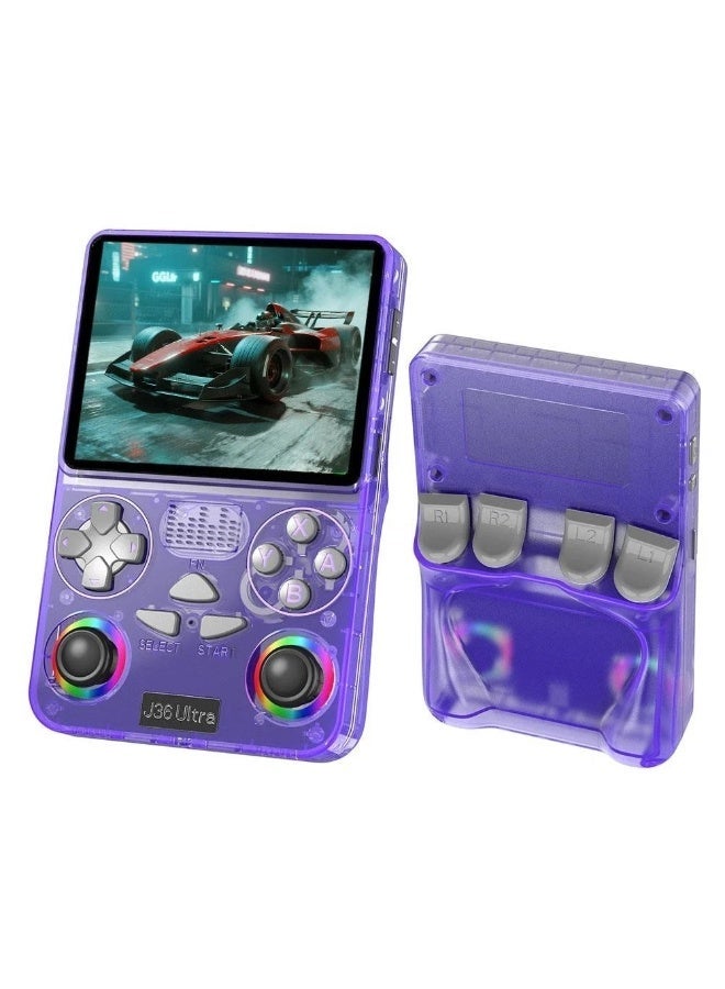 Compare Retro Handheld Game Console, WiFi, Bluetooth, 3.5Inch IPS Display, 64GB Storage, 20,000+ Builtin Games, J36 Ultra, Translucent Purple at KSA Price