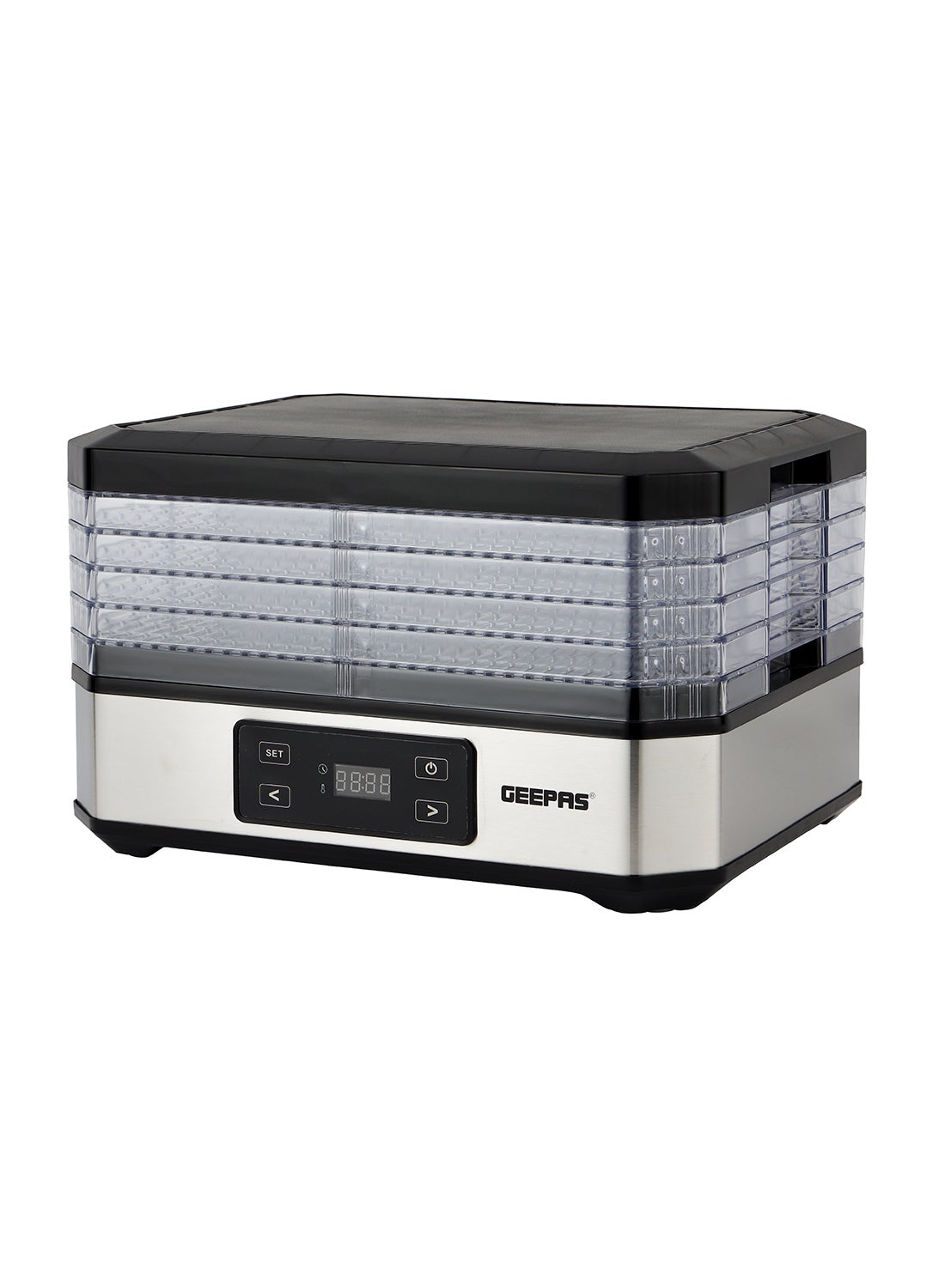 Compare Digital Food Dehydrator Powerful Performance, 48 Hours Timer, Adjustable Temperature, 5 Dry Layers, Removable and Stackable| Perfect for Preserving Fruits, Vegetables Etc 500 W GFD63013N Transparent at KSA Price