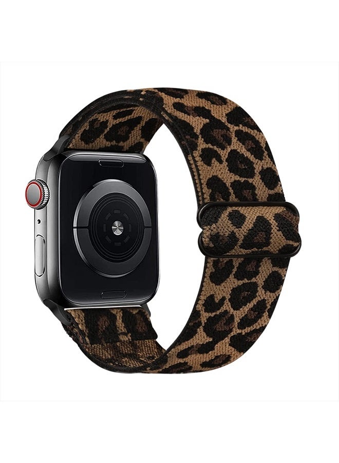 Compare Stretchy Nylon Watch Band Compatible with Apple Watch 38mm 40mm 41mm 42mm 44mm 45mm,Adjustable Sport Elastic Women Men Strap for iWatch Series 7 6 5 4 3 2 1 SELeopard,38MM40MM41MM at KSA Price