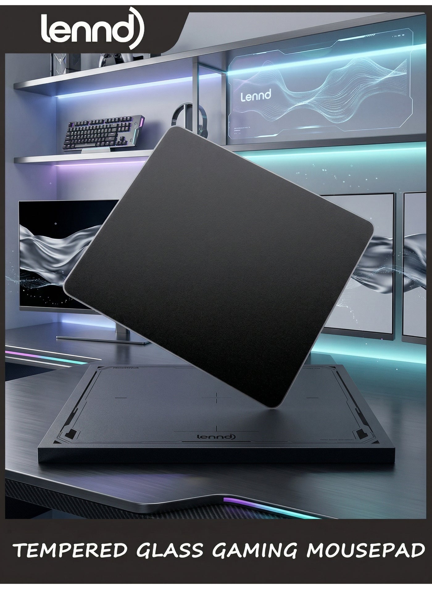 Compare Glass Gaming MousePad  Professional Esport Mouse Mat with Specialty Surface for Top Speed and Control, Large Tempered Glasspad with Full Silicone Base  Black,40cm x 45cm  at KSA Price