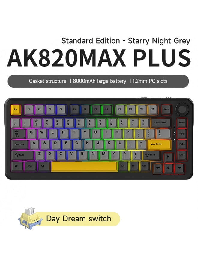 Compare AK820 Max Plus Wireless Gaming Keyboard,TriMode Magnetic Axis Mechanical Keyboard M75% Percent Keyboard,8000mAh RGB, HotSwappable, 0.85 Custom Screen for PCMac at KSA Price