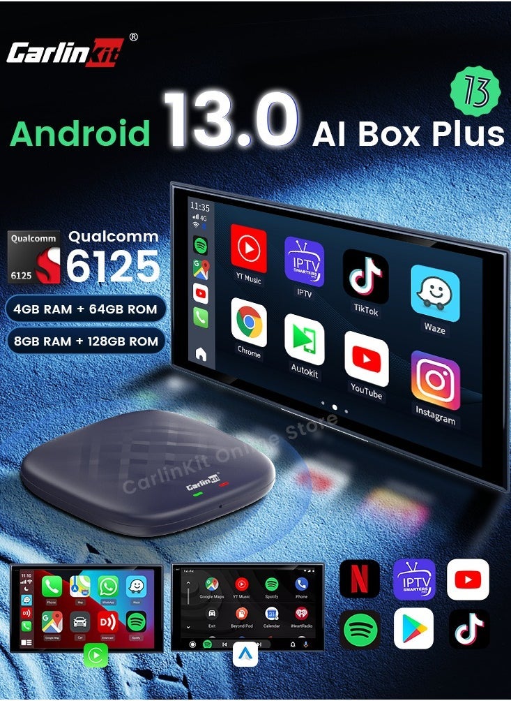 CarPlay AI Box Android 13 4+64GB/8+128GB…
