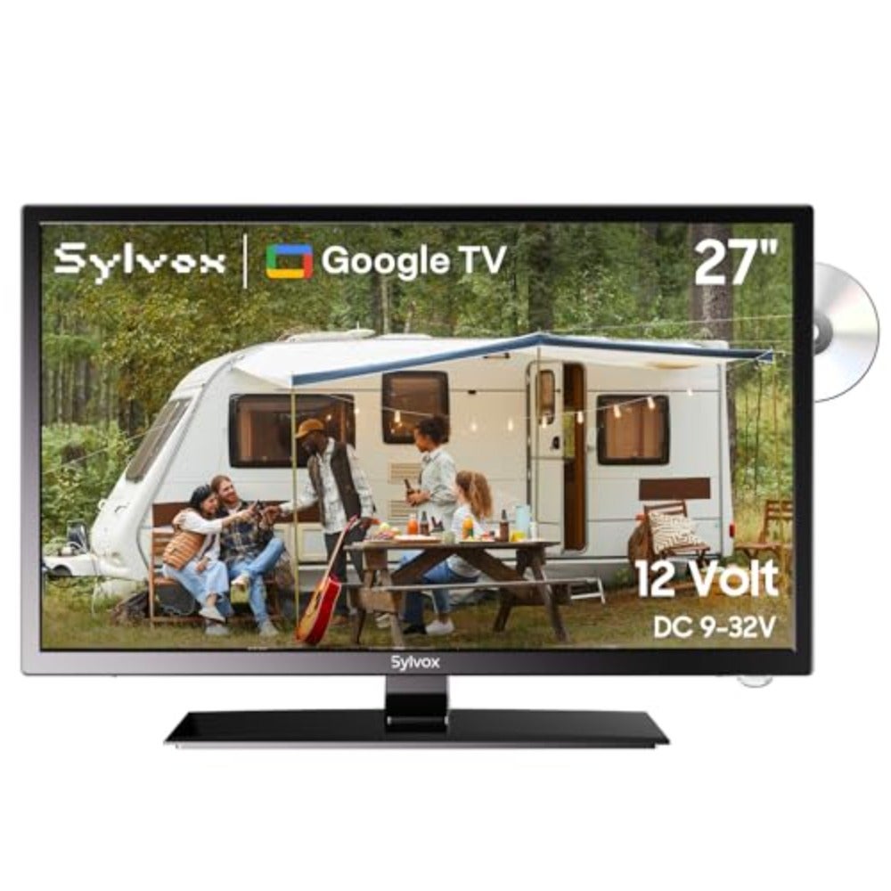 Compare 27 Inch Smart TV FHD 1080P LED TV with DVD Player Google Cast Voice Control HiFi Speakers ACDC Wide Voltage DVBT2CS2 Tuner HDMI USB Ports 12V RV Caravan Motorhome TV at KSA Price