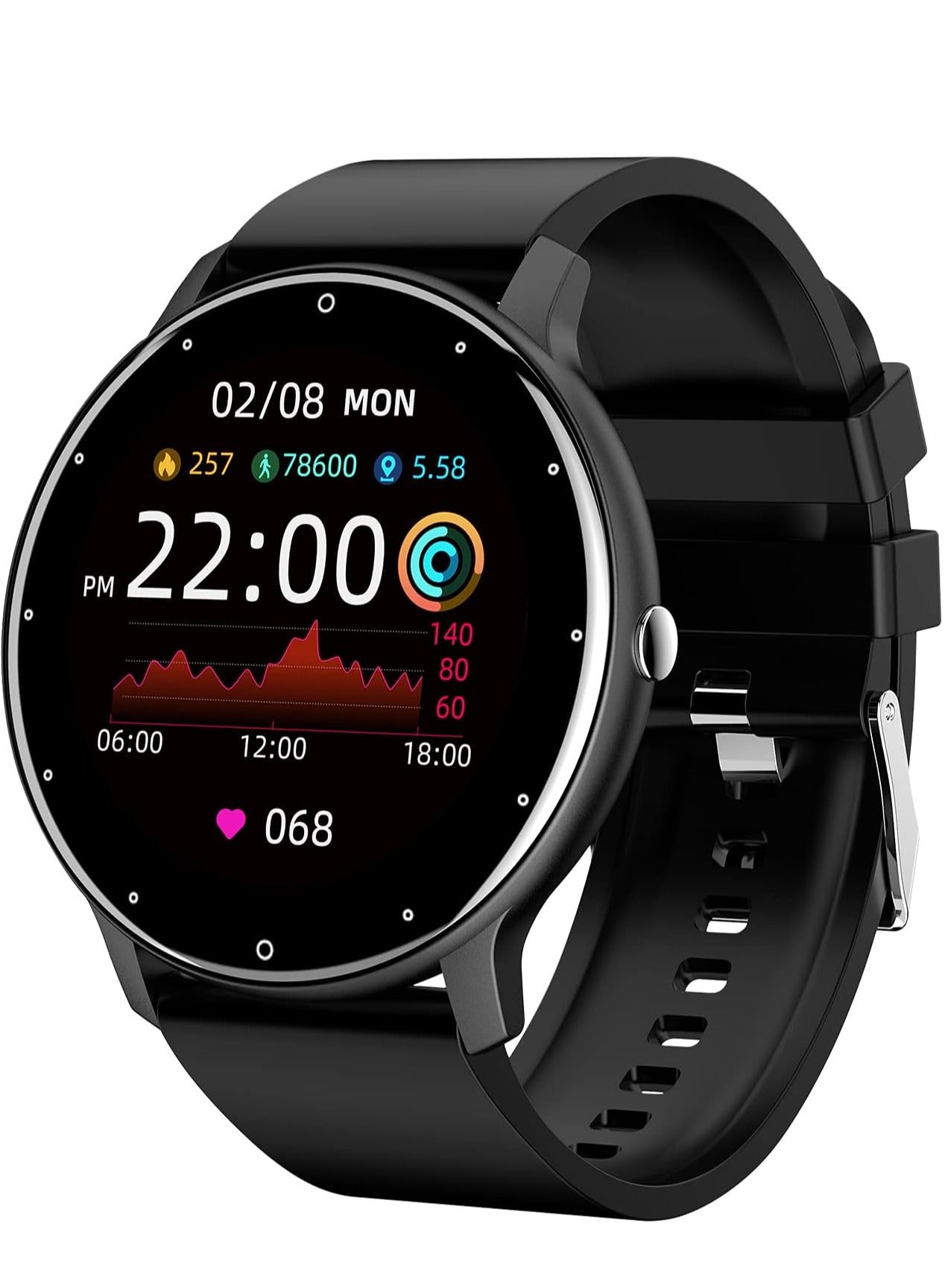 Compare ZL02D Smart Watch, 1.28 Inch Touch Screen Fitness Tracker with Message Reminder, Blood Oxygen, Heart Rate Monitor, Sleep Analysis, Sports Modes for Android iOS at KSA Price