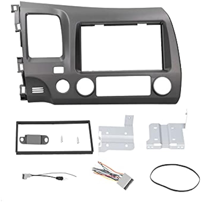 Compare 2 Din Car Stereo Dash Kit With Wiring Harness For Universal Vehicle Fitment Durable Abs Plastic For Custom Interior Modification Suitable For Multiple at KSA Price