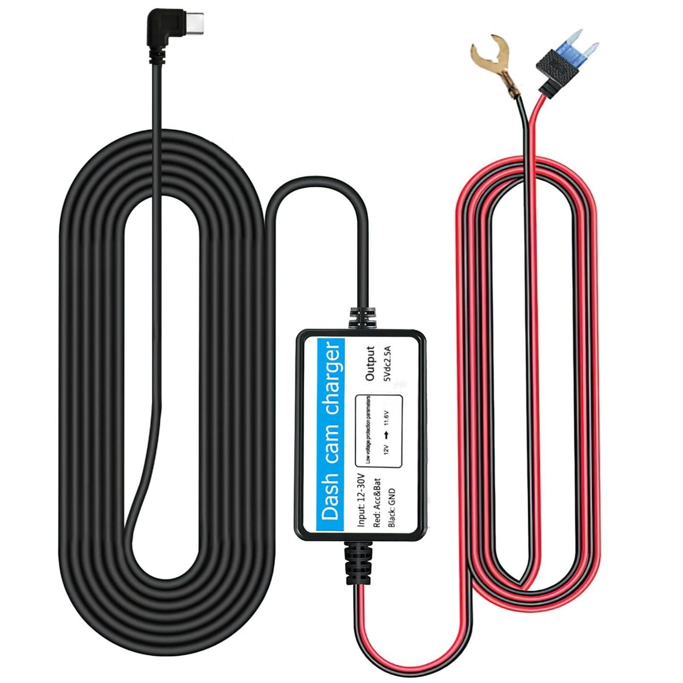 Compare Dash Cam Hardwire Kit, USBC Hard Wire Kit, 12V24V to 5V 2.5A Cable with Low Voltage Protection, 10.5ft Dash Cam Wiring, for GPS Power Supply Radar Detectors 24H Parking Monitor at KSA Price