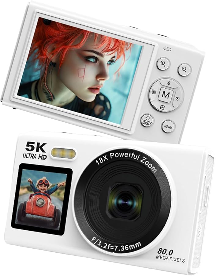 Compare Vbestlife 80MP 5K Digital Camera White 18X Zoom Dual Screen WiFi Vlog Camera 32GB at KSA Price