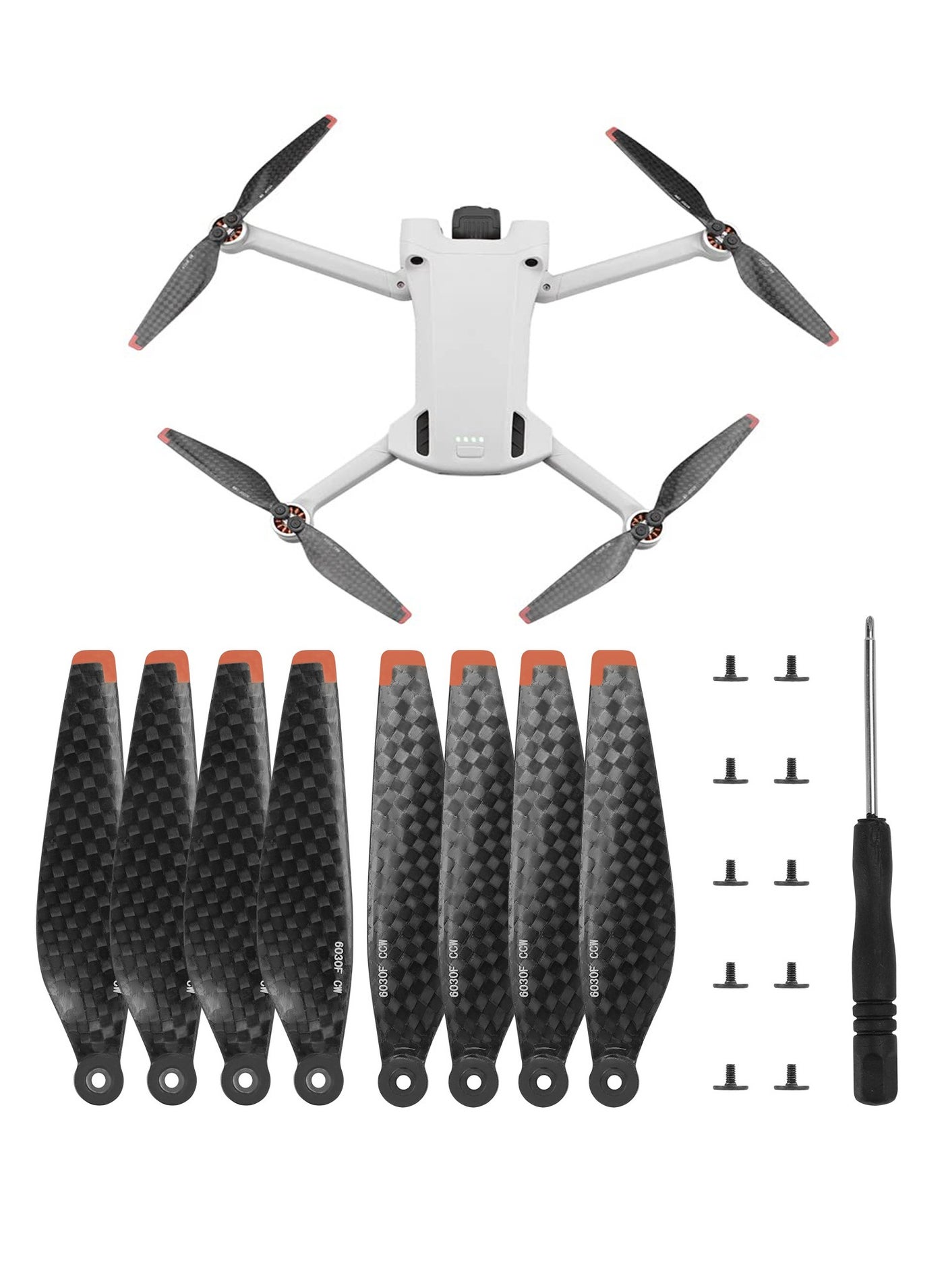 Compare Propellers for DJI Mini 3 Pro, Carbon Fiber Propellers, Durable Low Noise Propeller Replacement Part, Drone Accessory Part Kit 8 PCS at KSA Price