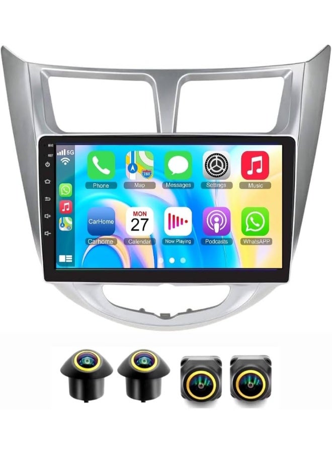 Compare Fit Hyundai ACCENT Car Stereo Accent Android Screen 20122017 With Apple Carplay Android Auto Wireless WiFi DSP FM&AM BT AHD Camera Included Fast QLED 4+32GB 360D Cameras at KSA Price