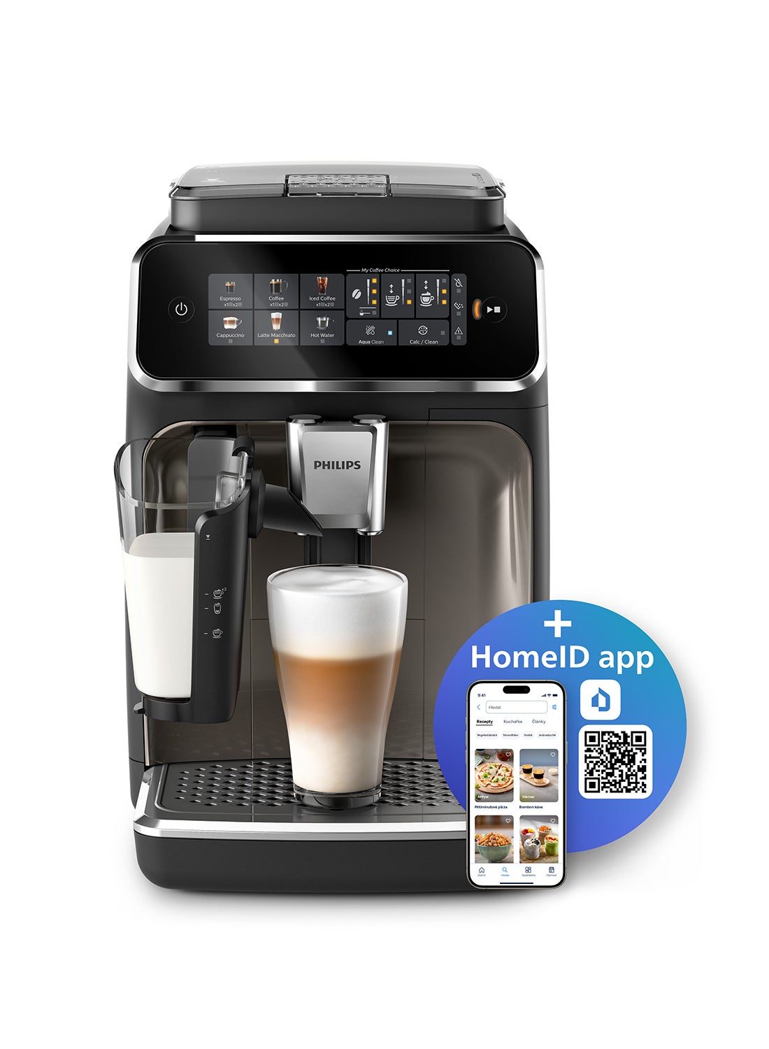 Compare Fully Automatic Espresso Machine Series 3300  6 Beverages, LatteGo, SilentBrew, Coloured Touch Display, Ceramic Grinder 1.8 L 1500 W EP334790 Black Chrome at KSA Price