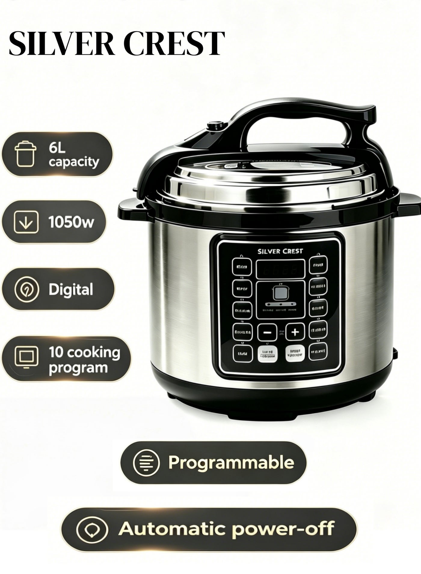 Smart Pot Essentials 1050W, 6L, 10 In 1 Electric Pressure…