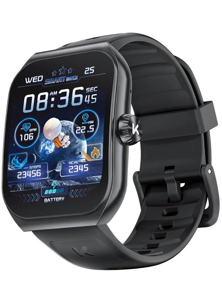 Compare KUMI KU7 Smart Sports Watch AMOLED Display 100 Motion Detection Motion Track Recording Heart Rate Detection IP68 Waterproof AI Voice Bracelet Black at KSA Price