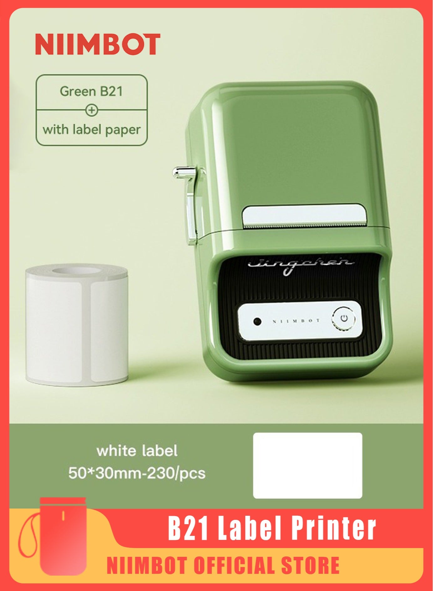 B21 Bluetooth Label Maker Inkless Label Printer…