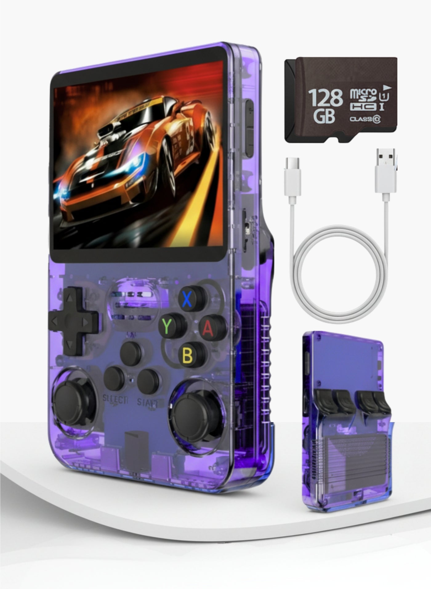 Compare R36S Retro Handheld Game Console 128GB | 3.5 IPS Screen, Linux ArkOS, 20,000+ Games, Purple at KSA Price