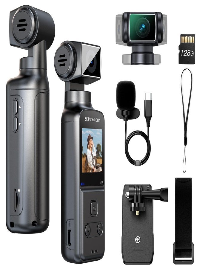 Compare BOBLOV 5K Body Camera with Microphone, W5 Vlogging Camera, 5K15FPS and 4K60FPS with 270° Rotating Lens, External Mic Support, ClipStrap Options, EIS Stabilization for Meeting, and Daily Use 128GB at KSA Price