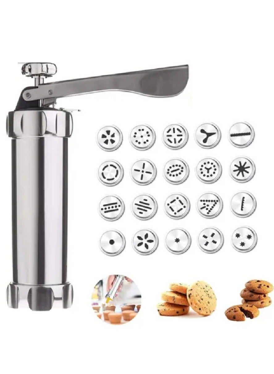 Compare Cake Cookie Press Kits Stainless Steel Biscuit Press Cookie Gun Set Cake Decor Tools Set Silver at KSA Price