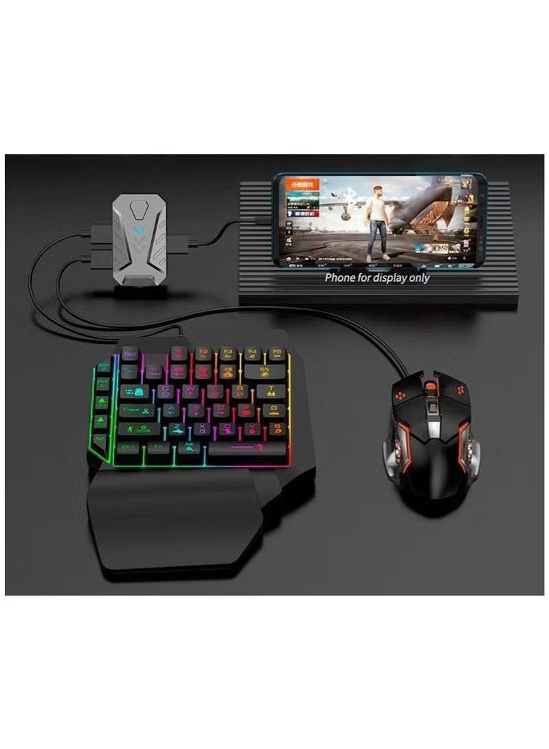 Compare 4in1 Mobile Gaming Keyboard & Mouse Combo with RGB OneHand Keypad and Converter – Perfect for PUBG, COD & Free Fire at KSA Price