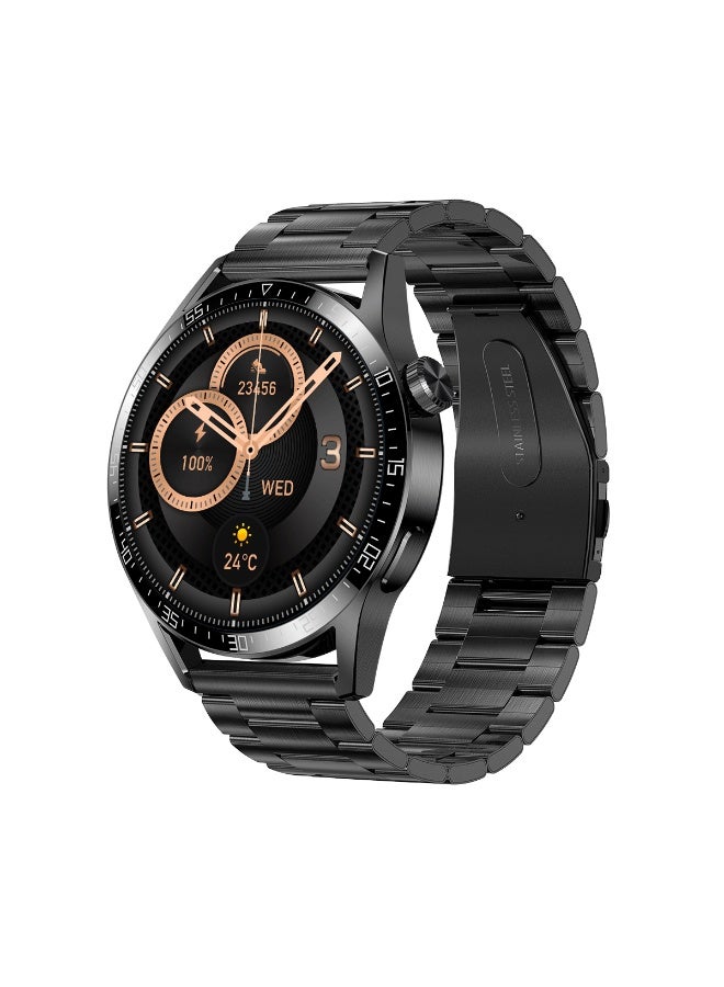 Compare SK7 Mens Smartwatch, Business Smartwatch, 30meter Water Resistant Fitness Watch, Bluetooth Calling, Compatible with Android and iOS Systems, Mens Smartwatch, Zinc Alloy Vacuum Plating, Heart Rate Monitoring, Black at KSA Price
