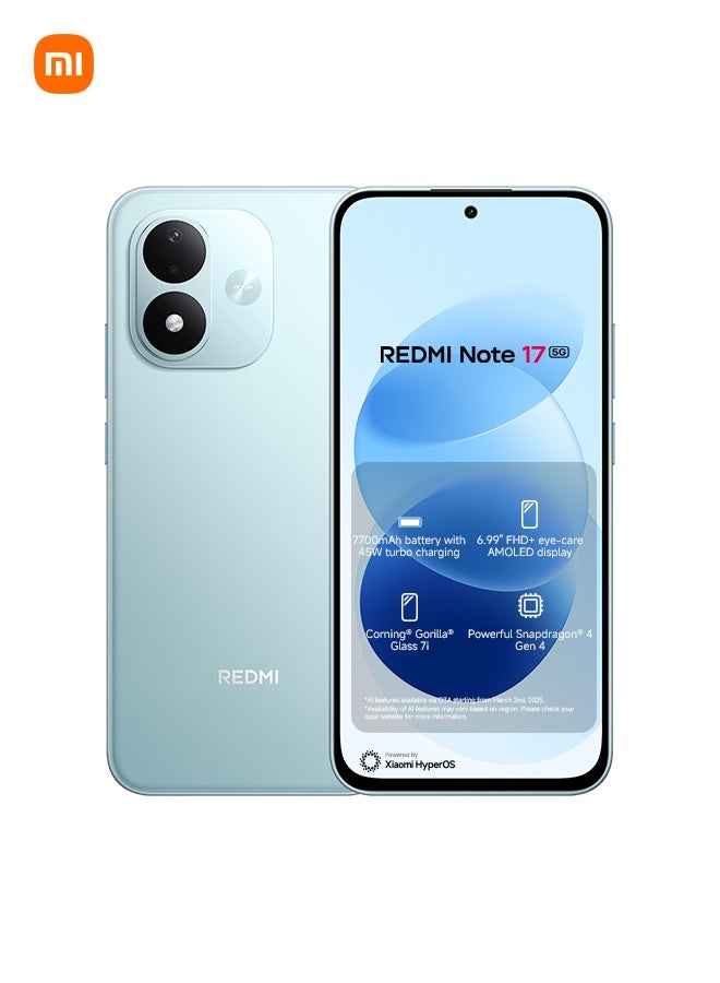 Compare Redmi Note 17 5G Dual SIM – 8GB RAM 256GB Storage Sky Teal  Global Version at KSA Price
