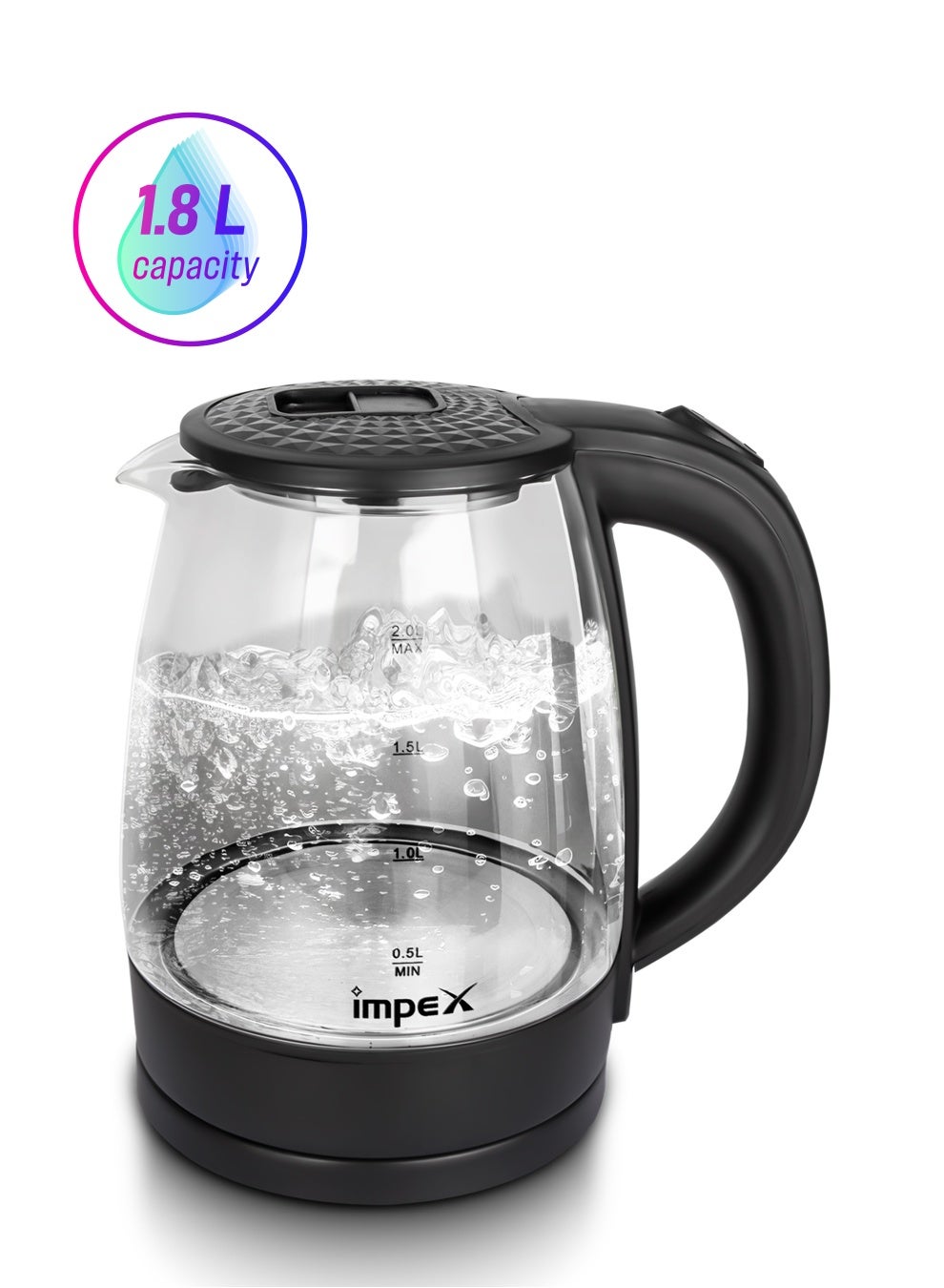 Electric Glass Kettle, High Boron Glass, 360° Turnable…
