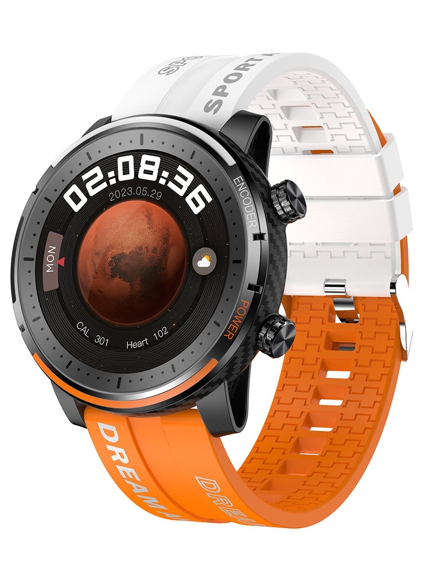 Compare Mens Smartwatch Sports Fitness Tracker Fashion Smartwatch for Men Heart Rate Sleep Monitor IP67 Waterproof Orange at KSA Price